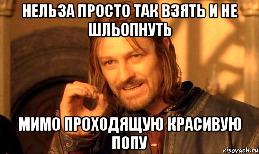 Нельза просто так взять и не шльопнуть мимо проходящую красивую попу, Мем Нельзя просто так взять и (Боромир мем)