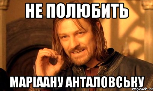 Не полюбить Маріаану Анталовську, Мем Нельзя просто так взять и (Боромир мем)