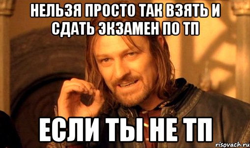 нельзя просто так взять и сдать экзамен по ТП Если ты не ТП, Мем Нельзя просто так взять и (Боромир мем)