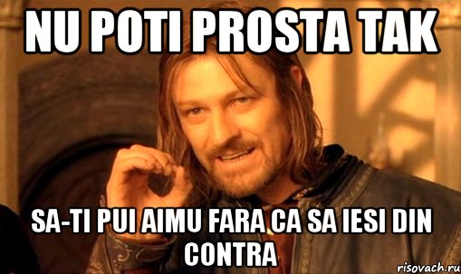 nu poti prosta tak sa-ti pui aimu fara ca sa iesi din contra, Мем Нельзя просто так взять и (Боромир мем)