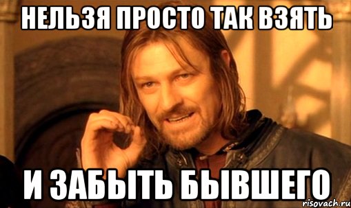 НЕЛЬЗЯ ПРОСТО ТАК ВЗЯТЬ И ЗАБЫТЬ БЫВШЕГО, Мем Нельзя просто так взять и (Боромир мем)