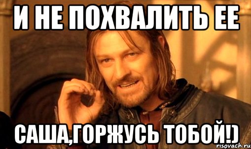 и не похвалить ее Саша,горжусь тобой!), Мем Нельзя просто так взять и (Боромир мем)