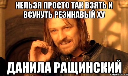 Нельзя просто так взять и всунуть резинавый ХУ Данила Ращинский, Мем Нельзя просто так взять и (Боромир мем)