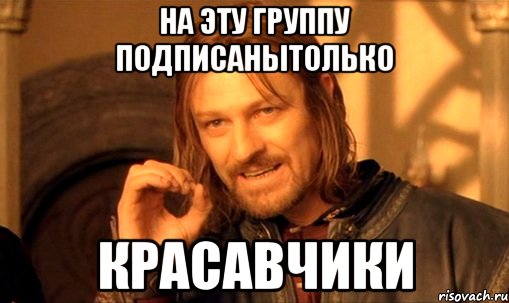 на эту группу подписанытолько красавчики, Мем Нельзя просто так взять и (Боромир мем)