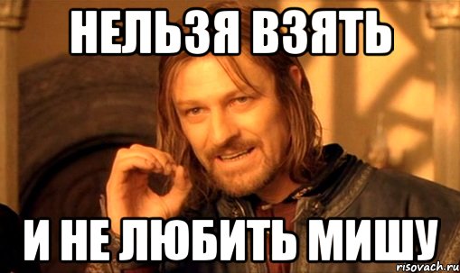 Нельзя взять и не любить Мишу, Мем Нельзя просто так взять и (Боромир мем)