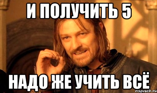 и получить 5 надо же учить всё, Мем Нельзя просто так взять и (Боромир мем)