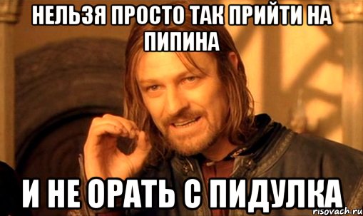 нельзя просто так прийти на Пипина и не орать с пидулка, Мем Нельзя просто так взять и (Боромир мем)