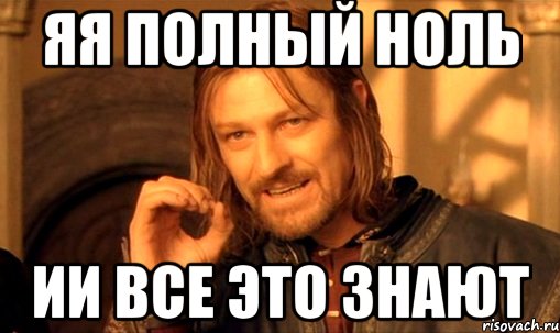 Яя полный ноль Ии все это знают, Мем Нельзя просто так взять и (Боромир мем)