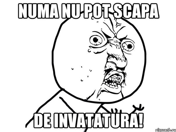 numa nu pot scapa de invatatura!, Мем Ну почему (белый фон)