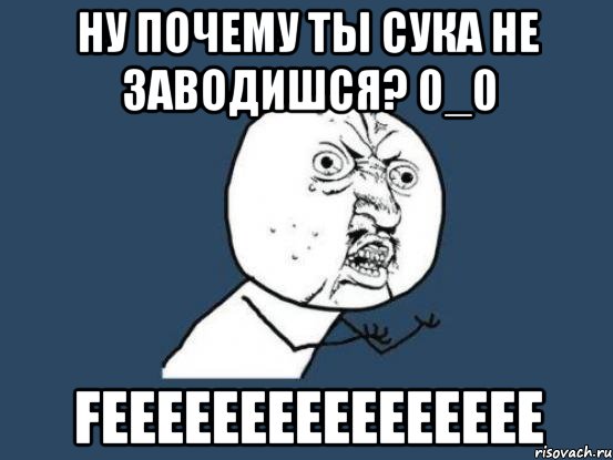 Ну почему ты сука не заводишся? 0_0 FEEEEEEEEEEEEEEEE, Мем Ну почему