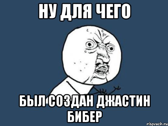 НУ ДЛЯ ЧЕГО БЫЛ СОЗДАН ДЖАСТИН БИБЕР, Мем Ну почему