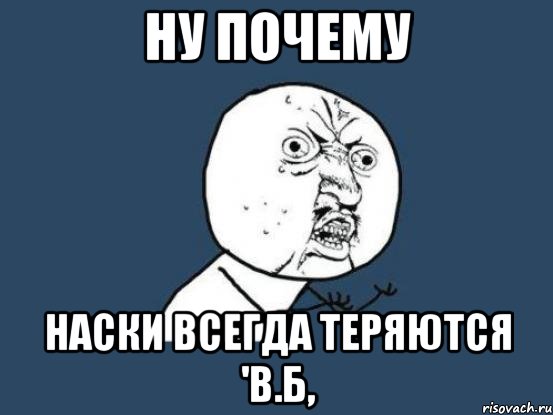 Ну почему Наски всегда теряются 'В.Б,, Мем Ну почему