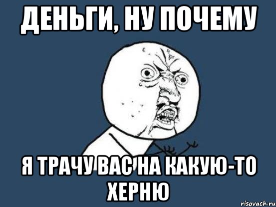 деньги, ну почему я трачу вас на какую-то херню, Мем Ну почему