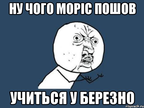 ну чого Моріс пошов учиться у Березно, Мем Ну почему