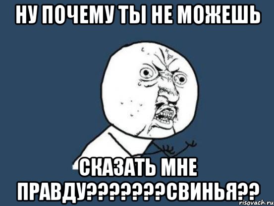 ну почему ты не можешь сказать мне правду???????свинья??, Мем Ну почему