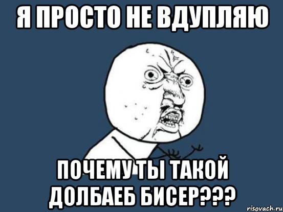 Я просто не вдупляю почему ты такой долбаеб Бисер???, Мем Ну почему