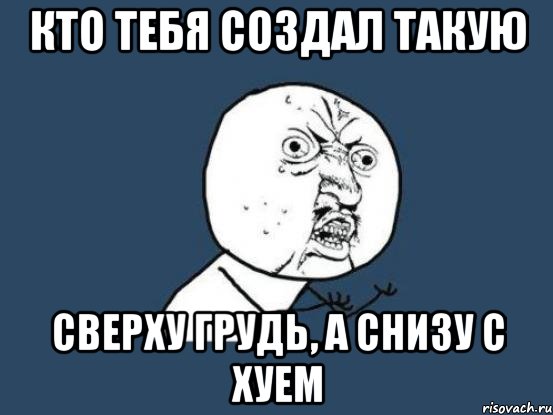 кто тебя создал такую сверху грудь, а снизу с хуем, Мем Ну почему