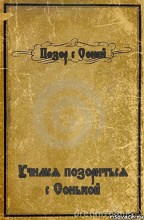 Позор с Соней Учимся позориться с Сонькой, Комикс обложка книги