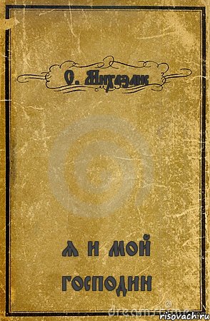 С. Михаэлис я и мой господин, Комикс обложка книги