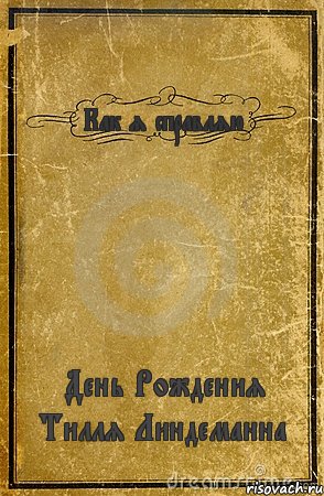 Как я справляю День Рождения Тилля Линдеманна, Комикс обложка книги