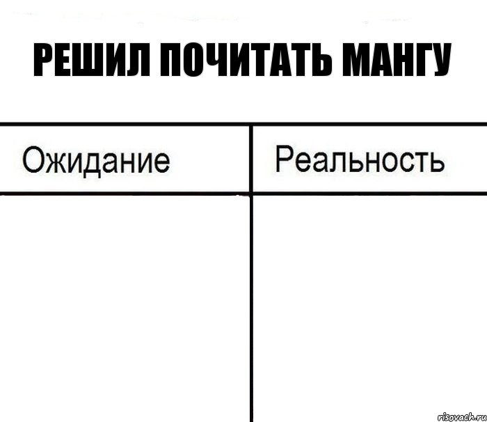 решил почитать мангу  , Комикс  Ожидание - реальность