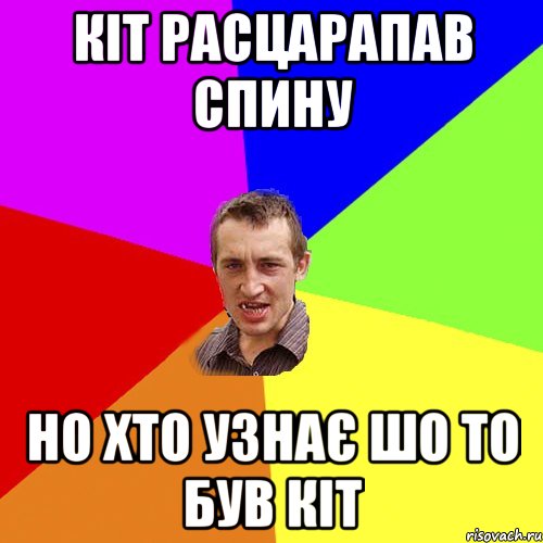 КІТ РАСЦАРАПАВ СПИНУ НО ХТО УЗНАЄ ШО ТО БУВ КІТ, Мем Чоткий паца