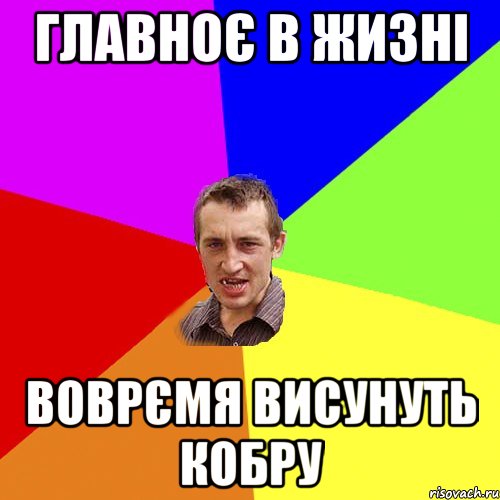 главноє в жизні воврємя висунуть кобру, Мем Чоткий паца