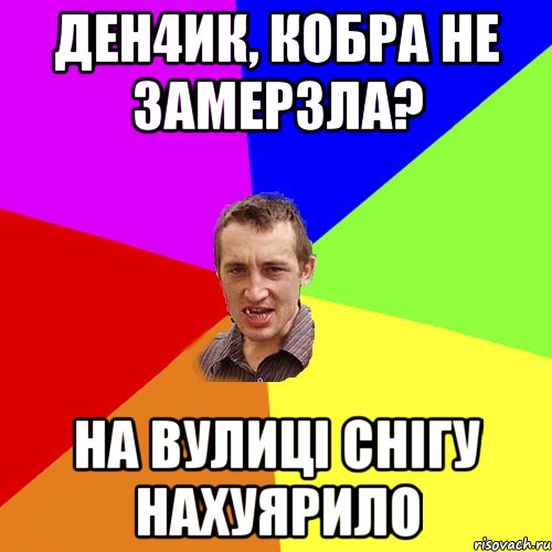 ДЕН4ИК, КОБРА НЕ ЗАМЕРЗЛА? НА ВУЛИЦІ СНІГУ НАХУЯРИЛО, Мем Чоткий паца