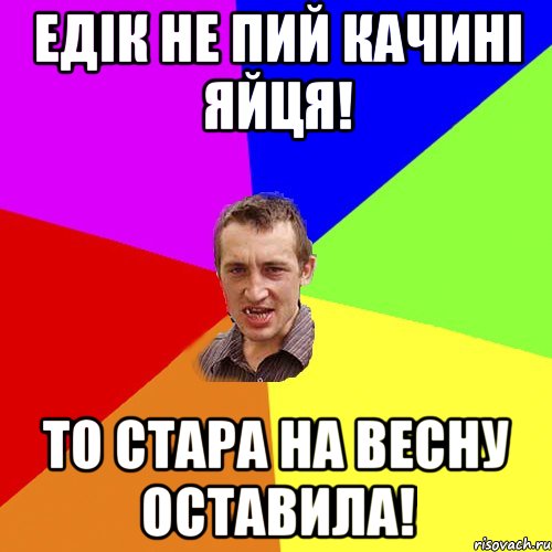 Едік не пий качині яйця! То стара на весну оставила!, Мем Чоткий паца