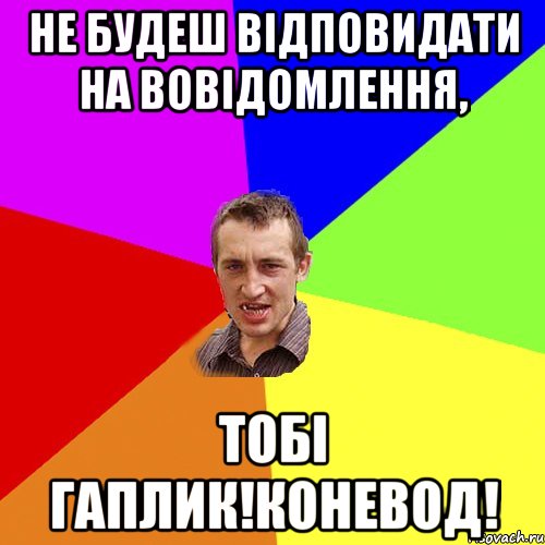 Не будеш відповидати на вовідомлення, Тобі гаплик!Коневод!, Мем Чоткий паца