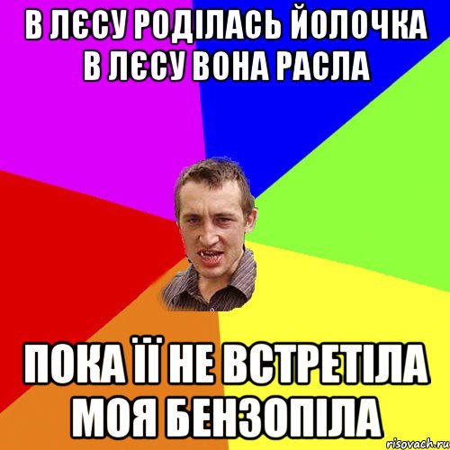 В лєсу роділась йолочка в лєсу вона расла ПОКА ЇЇ НЕ ВСТРЕТІЛА МОЯ БЕНЗОПІЛА, Мем Чоткий паца