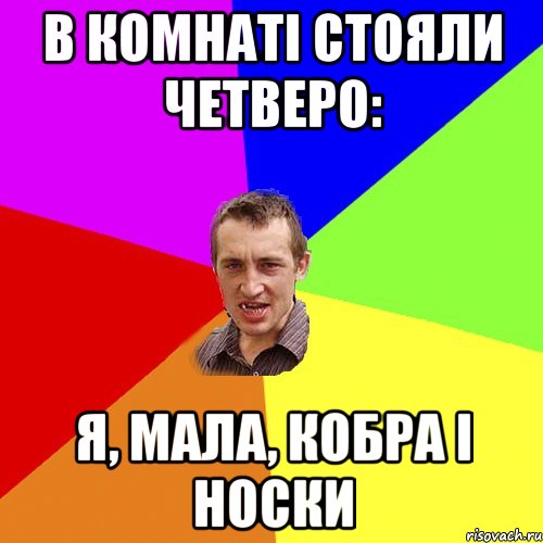 В комнаті стояли четверо: Я, мала, кобра і носки, Мем Чоткий паца