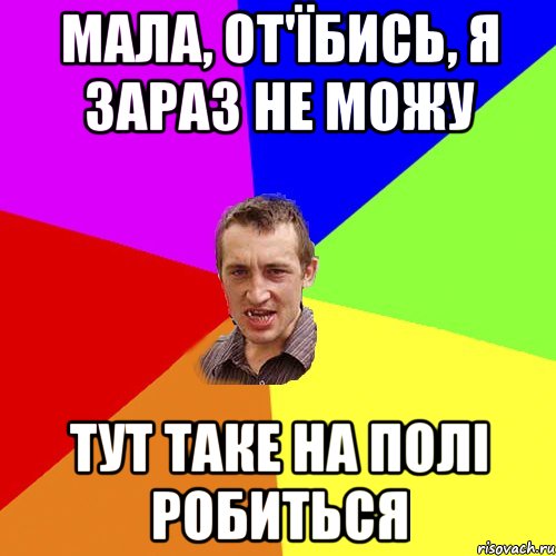 мала, от'їбись, я зараз не можу тут таке на полі робиться, Мем Чоткий паца