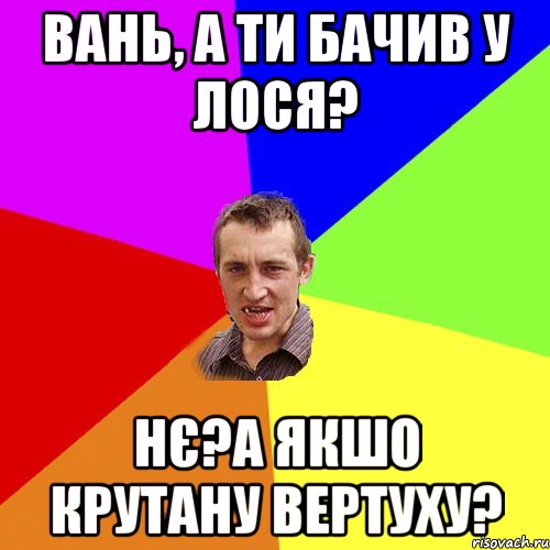 Вань, а ти бачив у лося? Нє?а якшо крутану вертуху?, Мем Чоткий паца