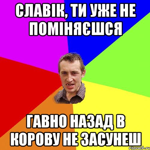 Славік, ти уже не поміняєшся гавно назад в корову не засунеш, Мем Чоткий паца