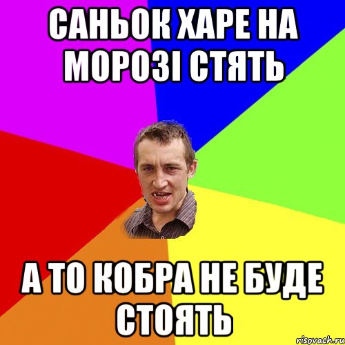 саньок харе на морозі стять а то кобра не буде стоять, Мем Чоткий паца