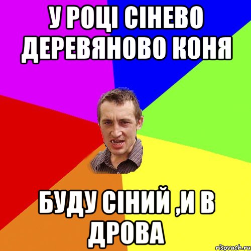 у році сінево деревяново коня буду сіний ,и в дрова, Мем Чоткий паца