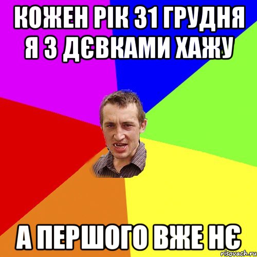 кожен рік 31 грудня я з дєвками хажу а першого вже нє, Мем Чоткий паца