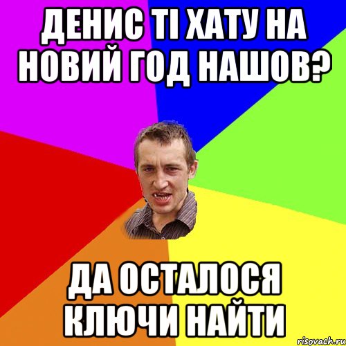 ДЕНИС ТІ ХАТУ НА НОВИЙ ГОД НАШОВ? ДА ОСТАЛОСЯ КЛЮЧИ НАЙТИ, Мем Чоткий паца