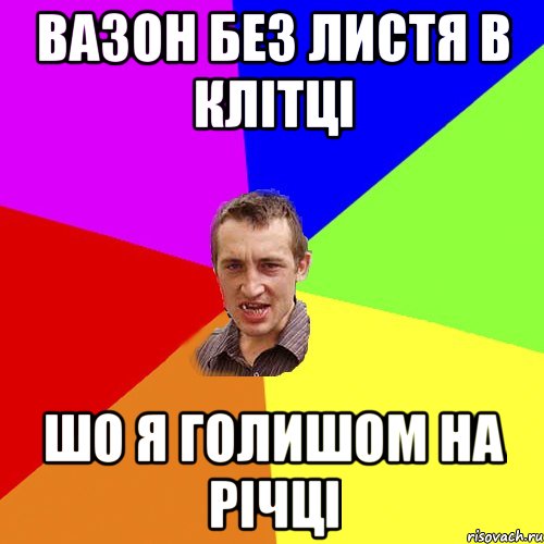 ВАЗОН БЕЗ ЛИСТЯ В КЛІТЦІ ШО Я ГОЛИШОМ НА РІЧЦІ, Мем Чоткий паца