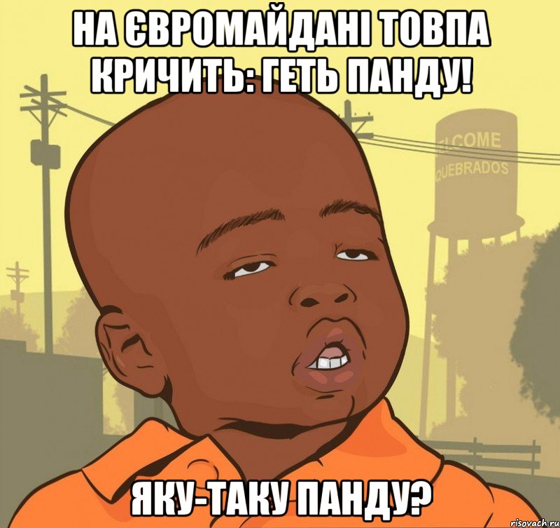 На Євромайдані товпа кричить: Геть панду! Яку-таку панду?, Мем Пацан наркоман