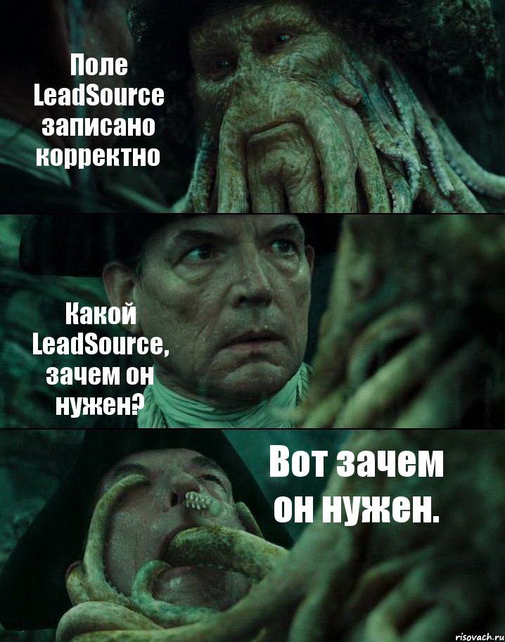 Поле LeadSource записано корректно Какой LeadSource, зачем он нужен? Вот зачем он нужен., Комикс Пираты Карибского моря