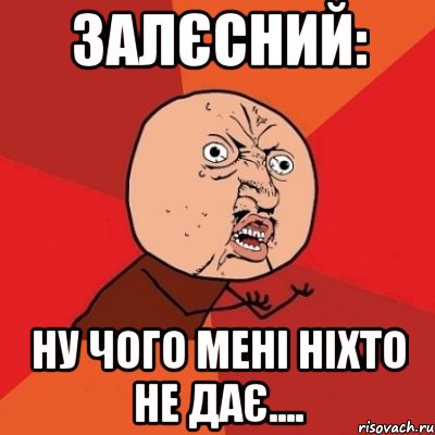 Залєсний: Ну чого мені ніхто не дає...., Мем Почему