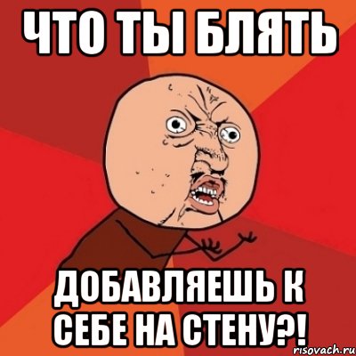 ЧТО ТЫ БЛЯТЬ ДОБАВЛЯЕШЬ К СЕБЕ НА СТЕНУ?!, Мем Почему