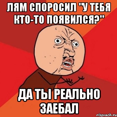 Лям споросил "У тебя кто-то появился?" Да ты реально заебал, Мем Почему