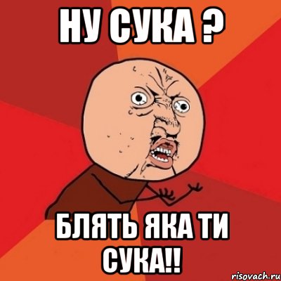 НУ СУКА ? БЛЯТЬ ЯКА ТИ СУКА!!, Мем Почему