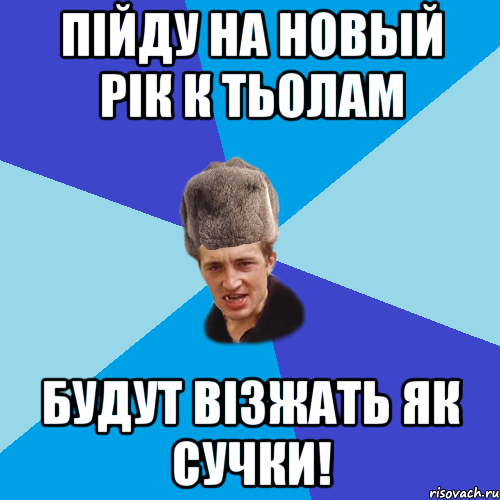 Пiйду на новый рiк к тьолам Будут вiзжать як сучки!