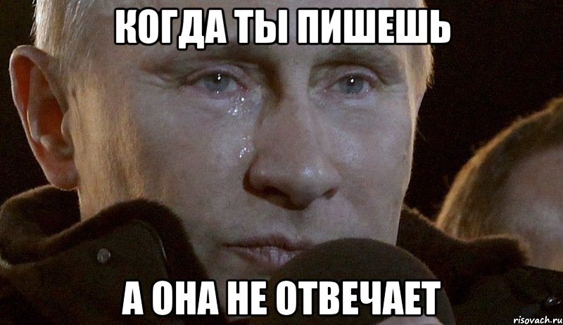 когда ты пишешь а она не отвечает, Мем Плачущий Путин