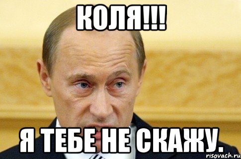 Коля!!! Я тебе не скажу., Мем путин