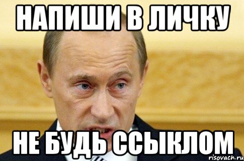 напиши в личку не будь ссыклом, Мем путин